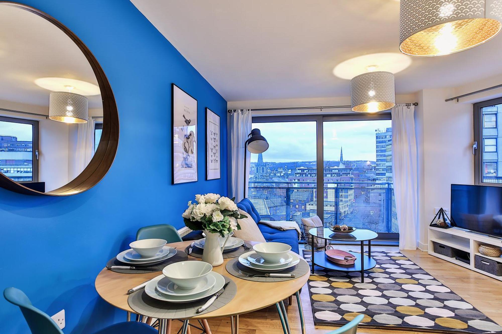 Skyview Apartment By Noknokstay - City Centre With Parking - Group, Family, Business Sheffield Esterno foto