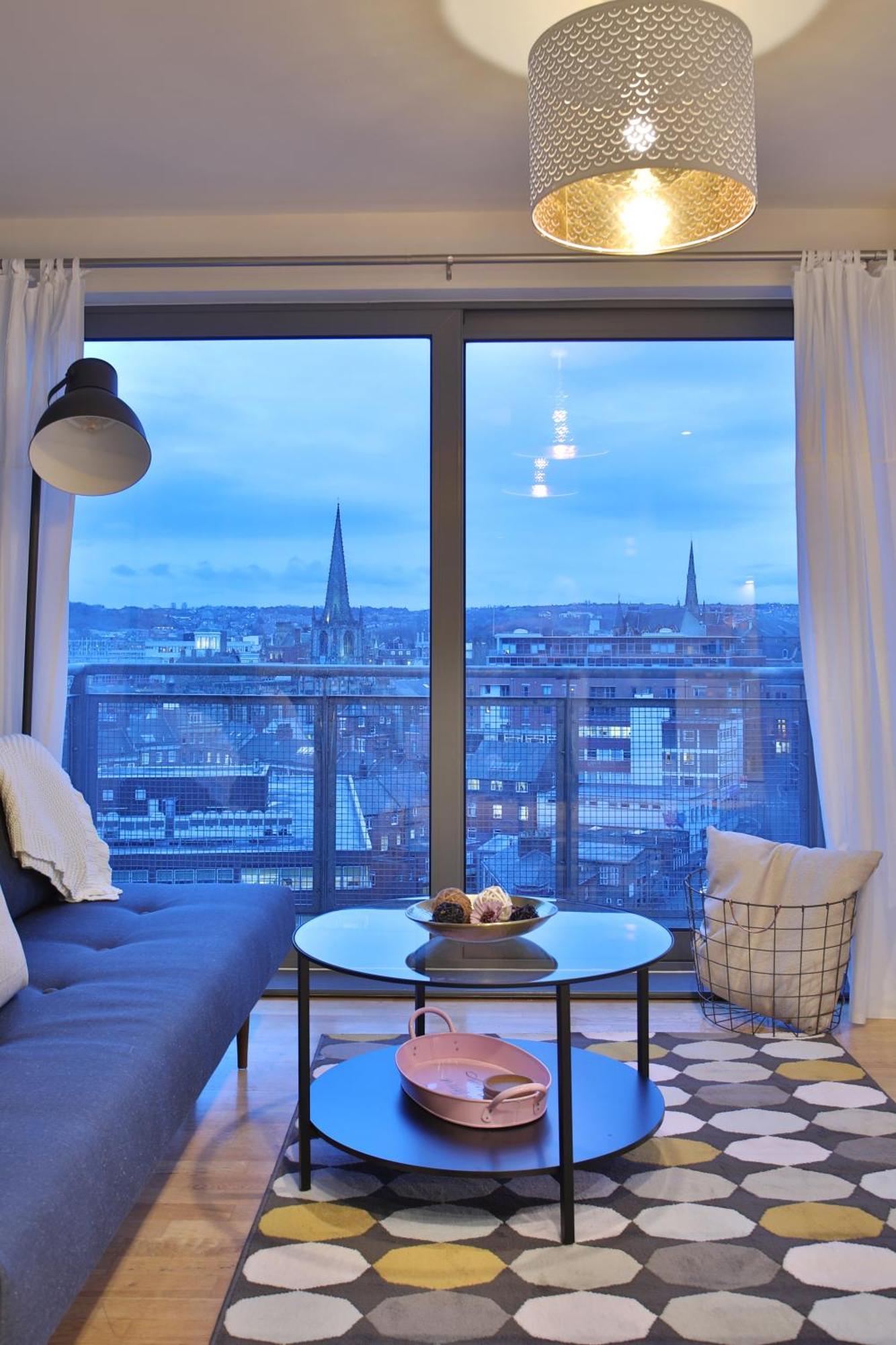 Skyview Apartment By Noknokstay - City Centre With Parking - Group, Family, Business Sheffield Esterno foto