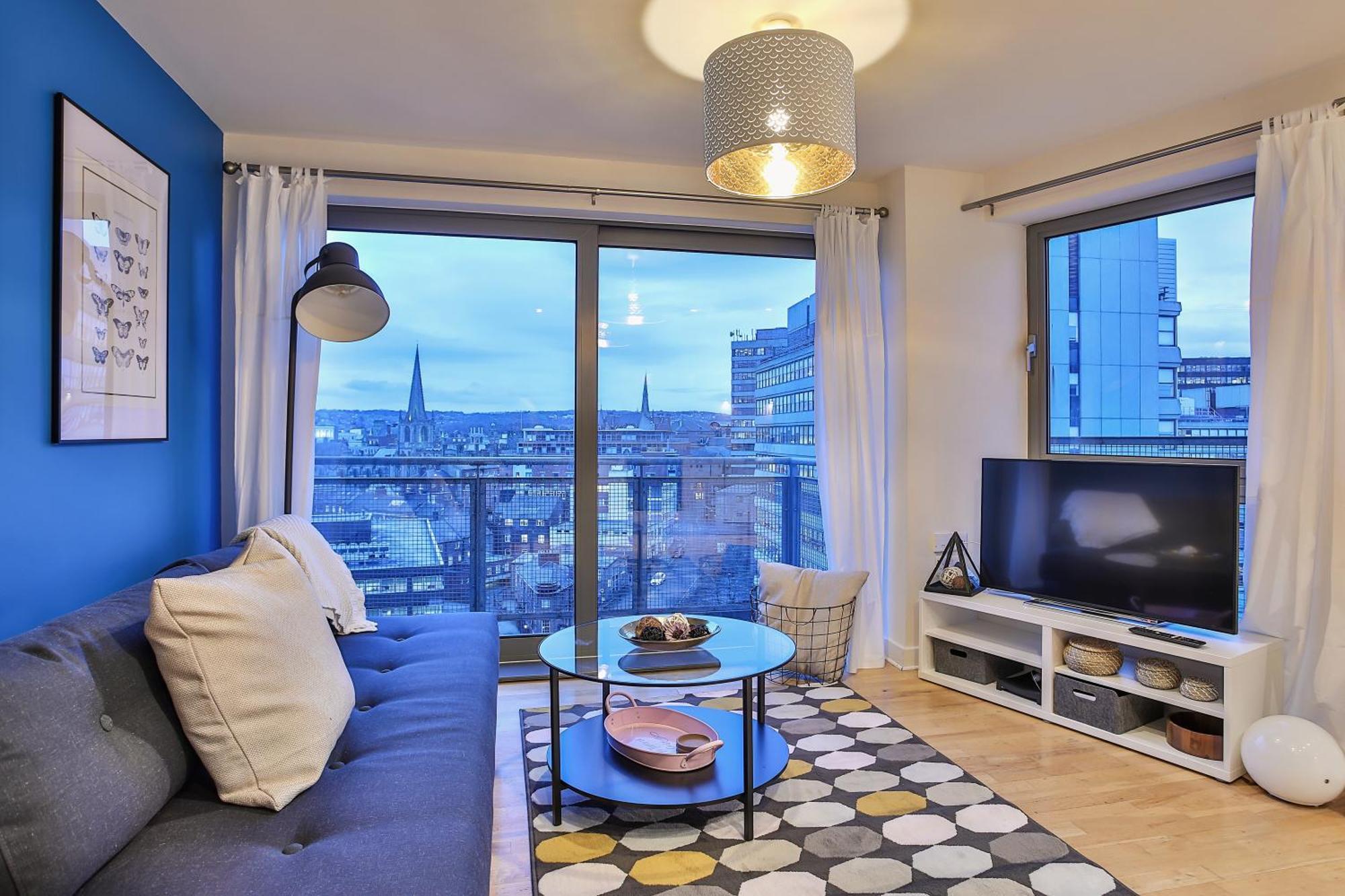 Skyview Apartment By Noknokstay - City Centre With Parking - Group, Family, Business Sheffield Esterno foto